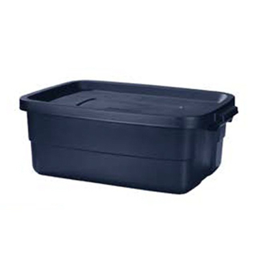 Roughneck RMRT100004 Storage Tote, Polyethylene, Dark Indigo Metallic, 24 in L, 16 in W, 9 in H